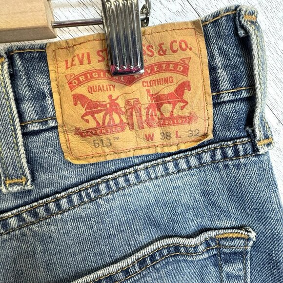 Levi's 513 Slim Straight Denim Blue Jeans Mens Size 38x32 NWT NEW - Picture 3 of 6
